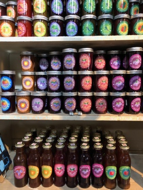 Jars of preserves made at Harris Family Farm